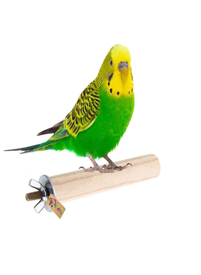 Western Era Natural Wooden Perch, Stand, Bird Toy, Cage Accessories, Safe, for Budgies, Cockatiels, Lovebirds, Finches, Conure & Small Birds (4 Inches) - Image 1